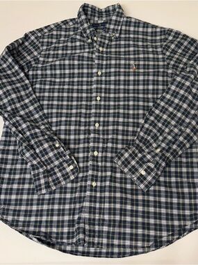 Polo Ralph Lauren Men's Classic Casual Long Sleeve Black White Check Size LG